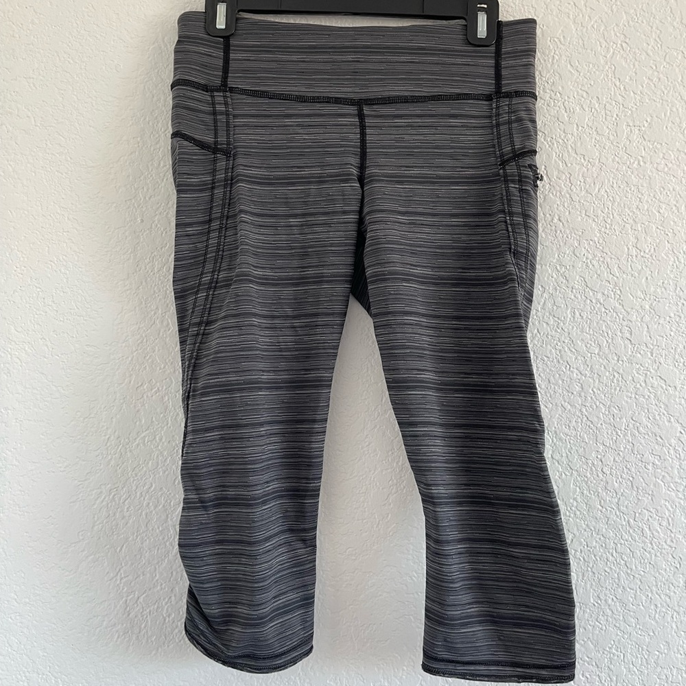 lululemon athletica Gray Striped Leggings